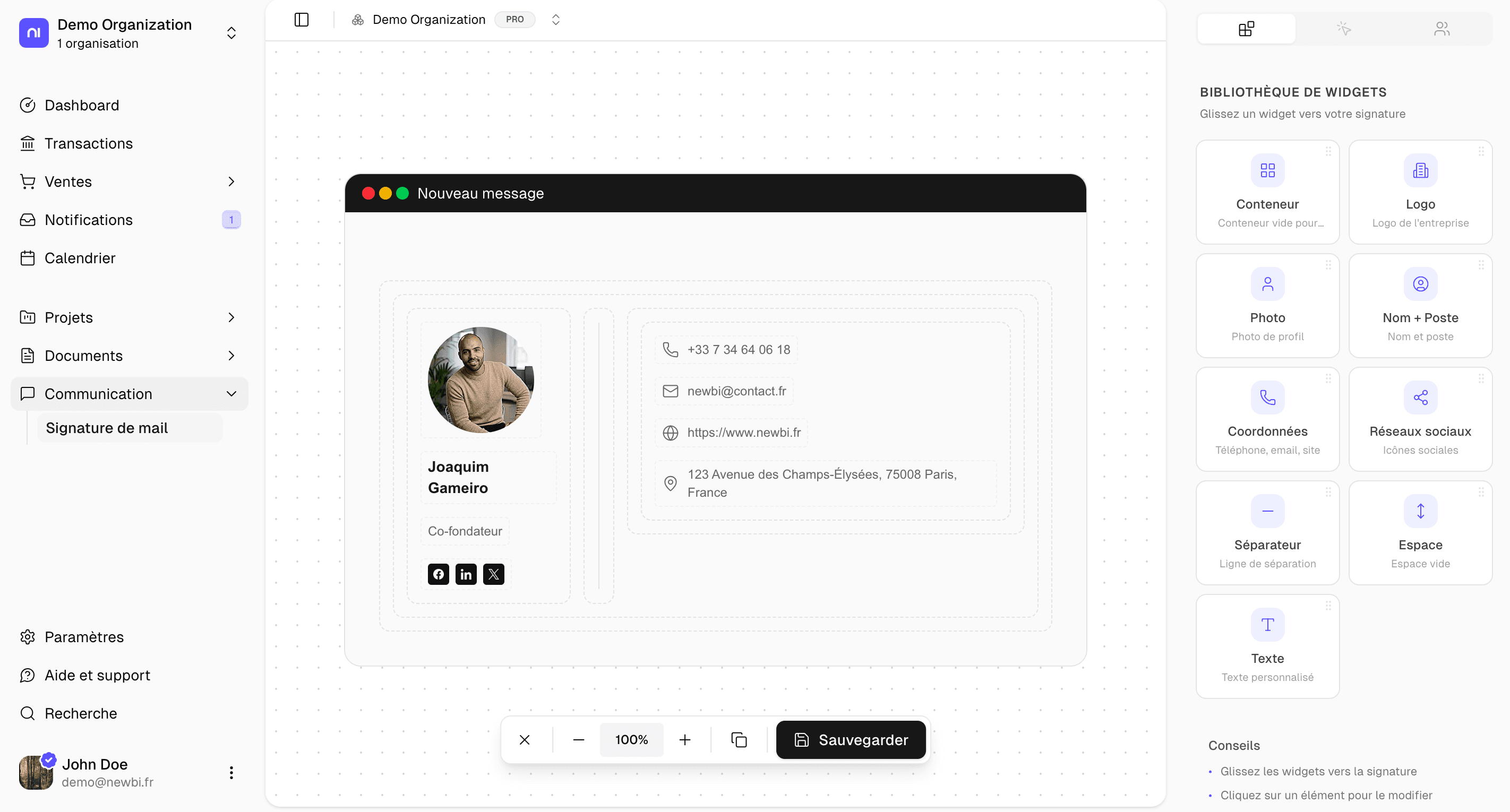 Signature email professionnelle