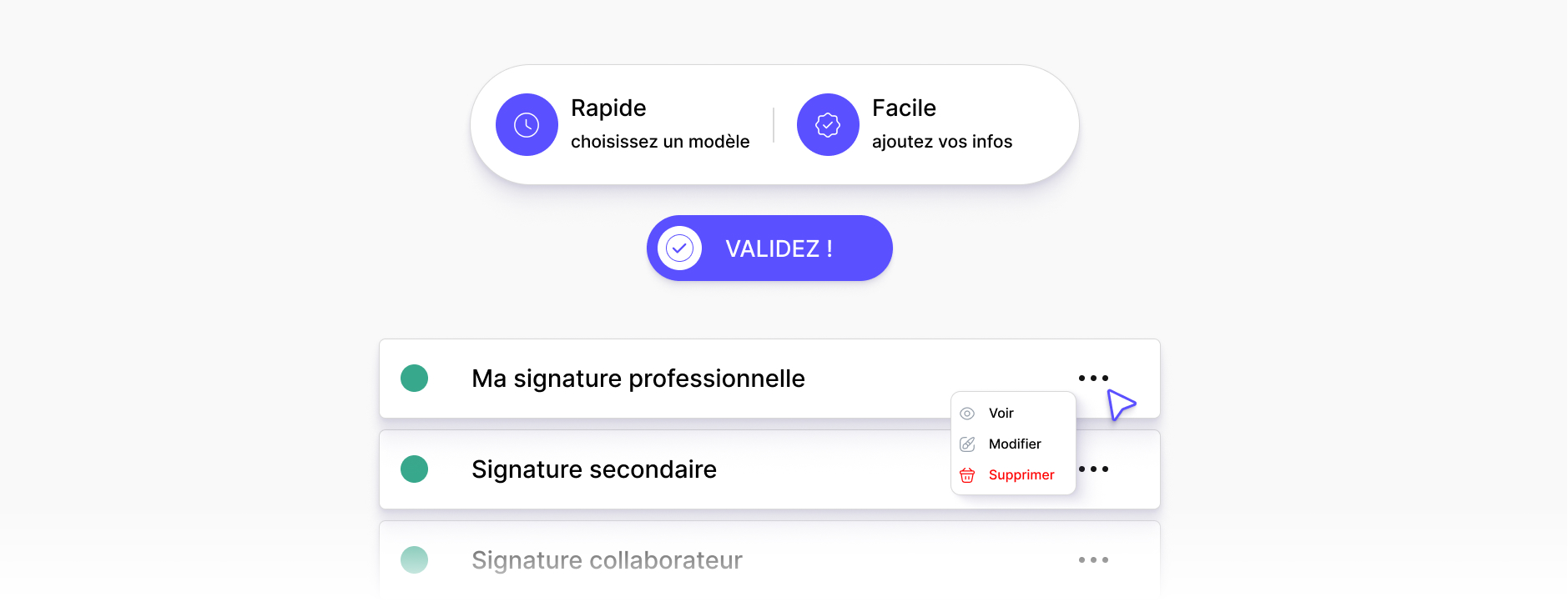 Signature professionnelle, rapide et facile